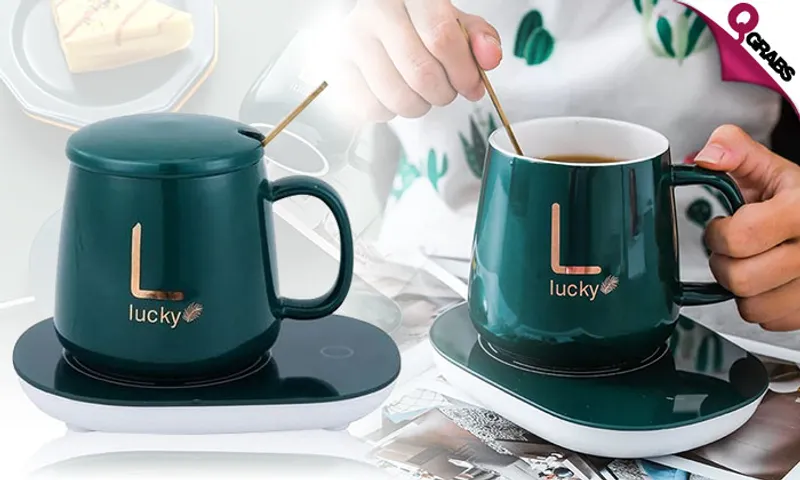 Ceramic Mug with Warming Plate!